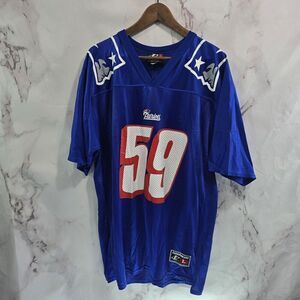 Vintage Patriots Jersey Large Men Blue Logo Athletic 90s 59 Katzenmoyer